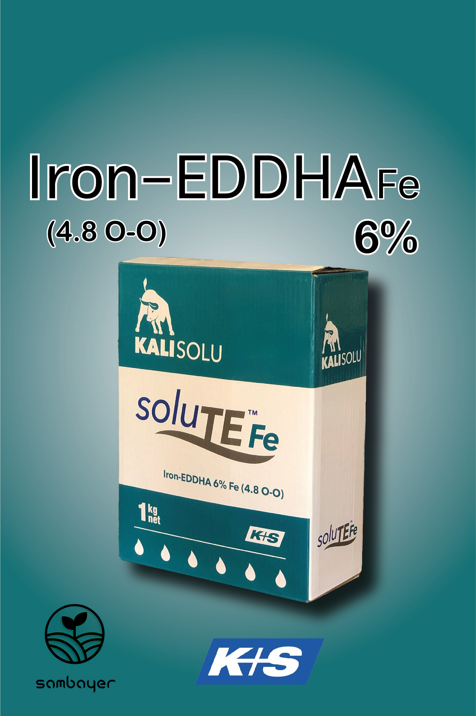 کود کلات آهن 6%EDDHA با ایزومر ارتو- ارتو 4.8% کاپلاس اس آلمان(K+S)